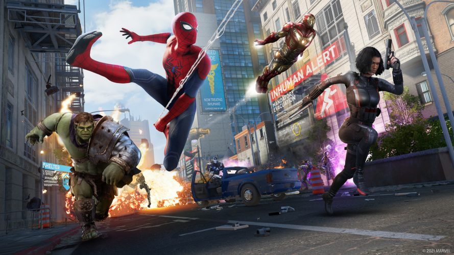 Spidey et les Avengers dans Marvel's Avengers