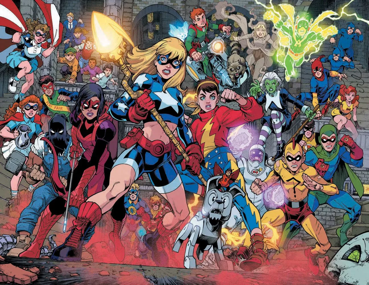 Young JSA Stargirl and the lost children